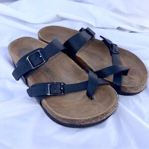 Birkenstock Mayari Birko-Flor Sandals Black Leather Women’s 4